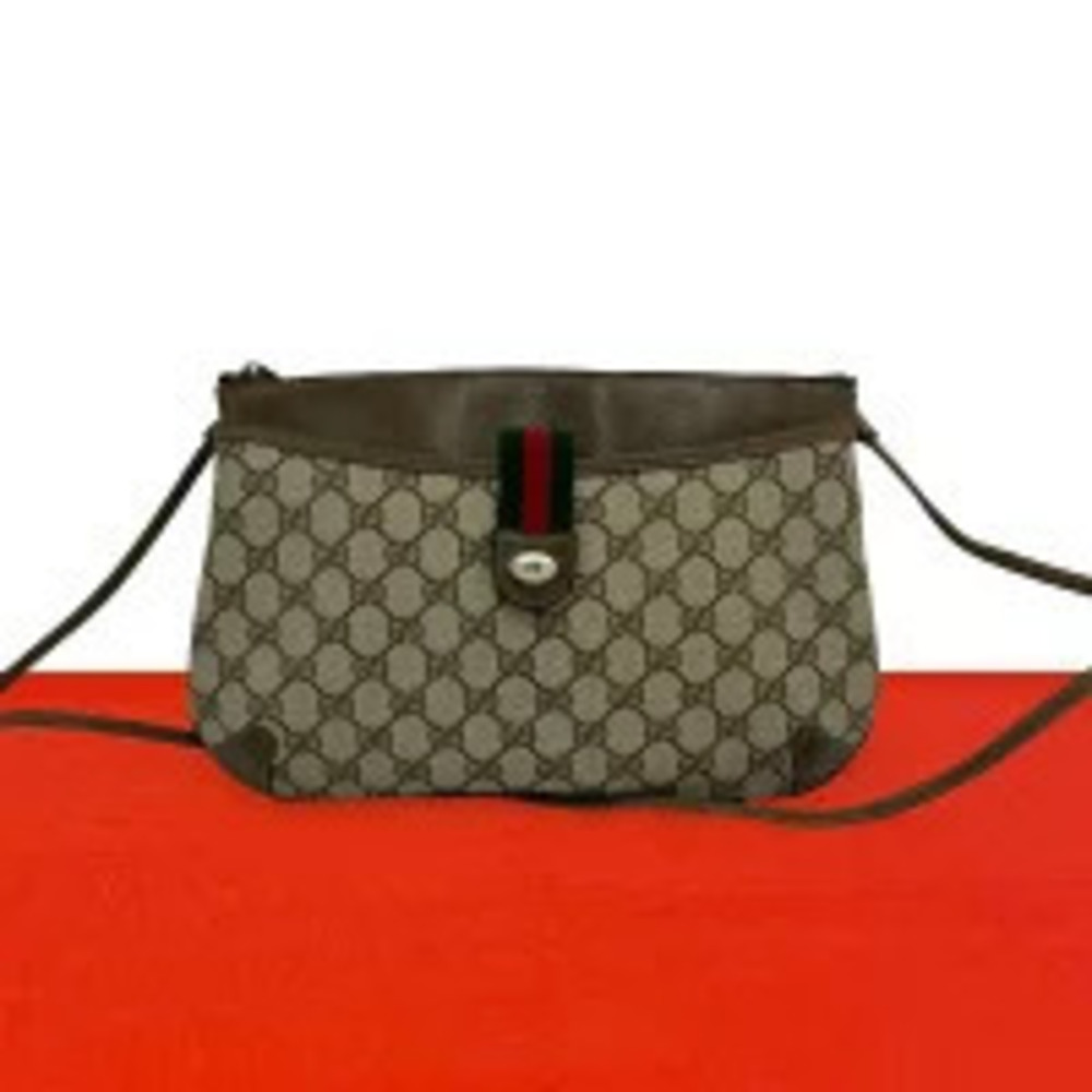 Gucci Sherry GG Leather Shoulder Bag Brown